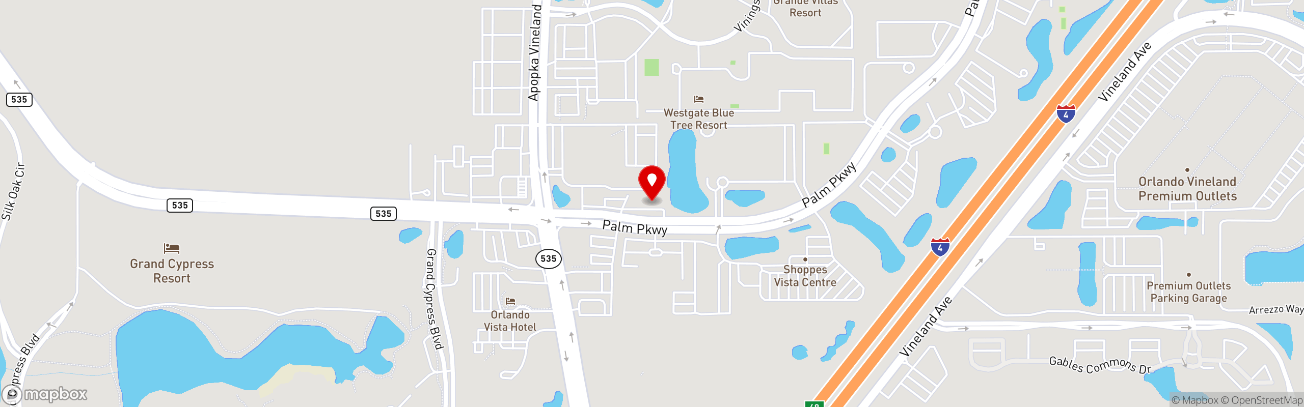 Street map pinning Sofrito Latin Cafe in Orlando