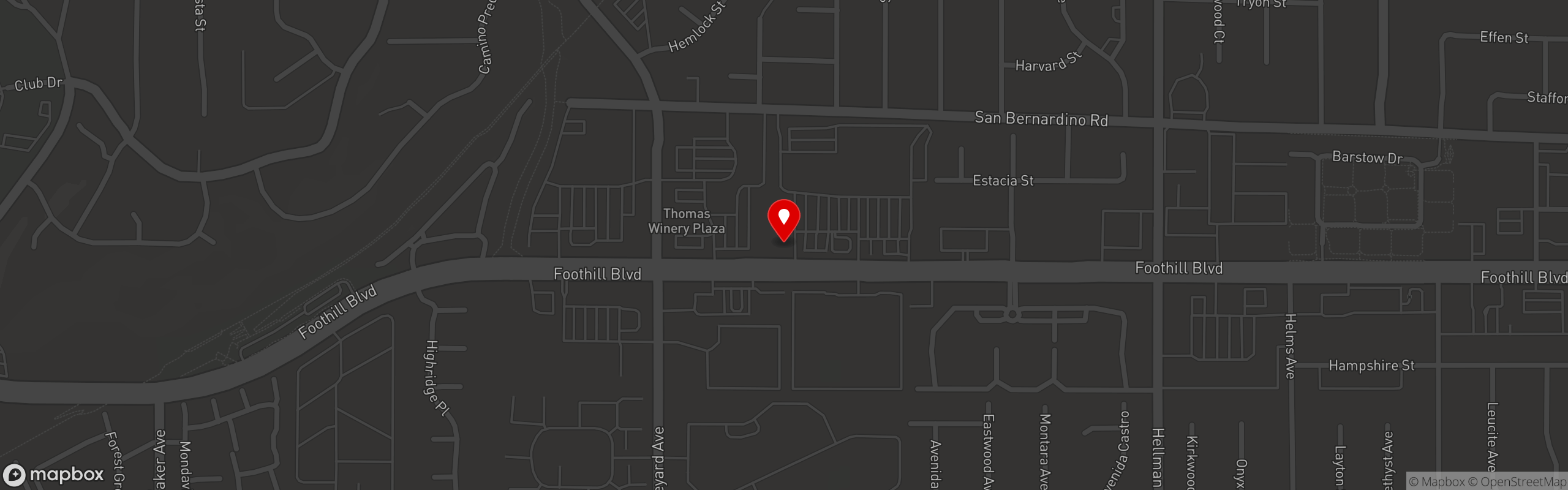 Street map pinning Senor Baja in Senor Baja (Foothill & Vineyard)