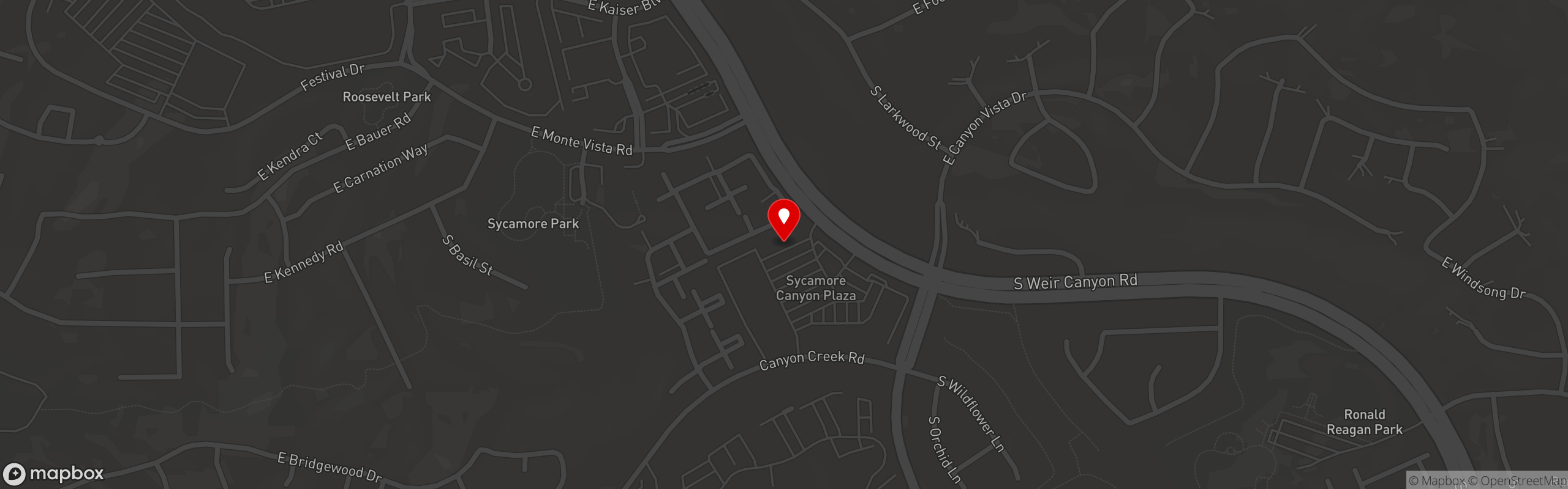 Street map pinning Senor Baja in Senor Baja - Anaheim Hills