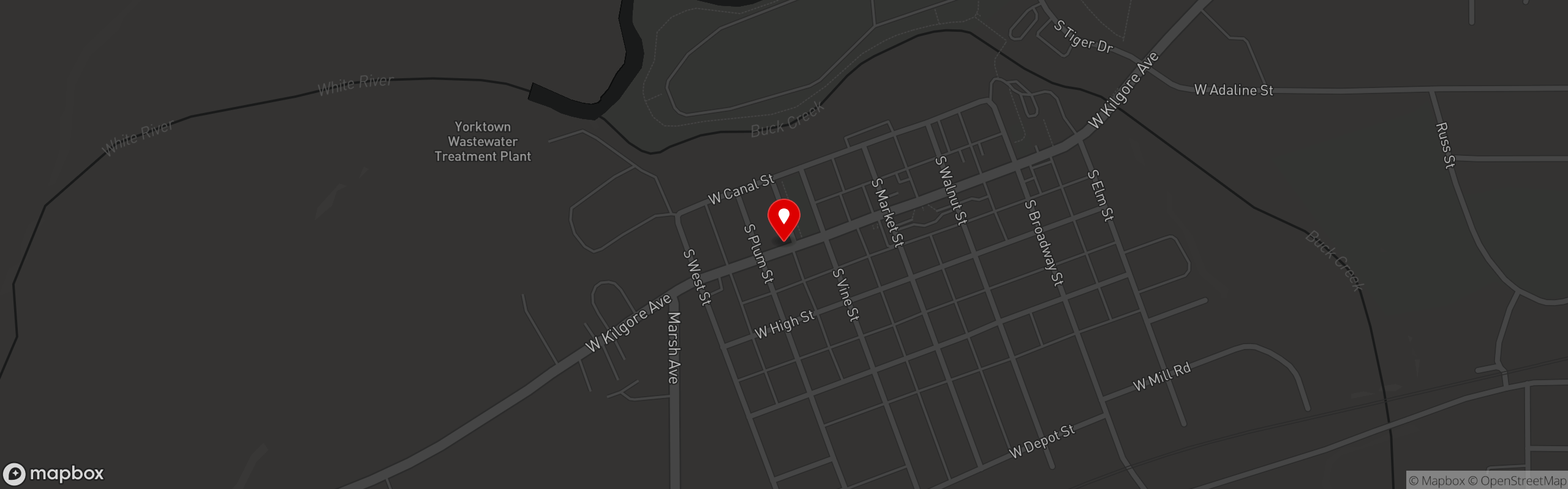 Street map pinning Four Day Ray Brewing in Four Day Ray Yorktown