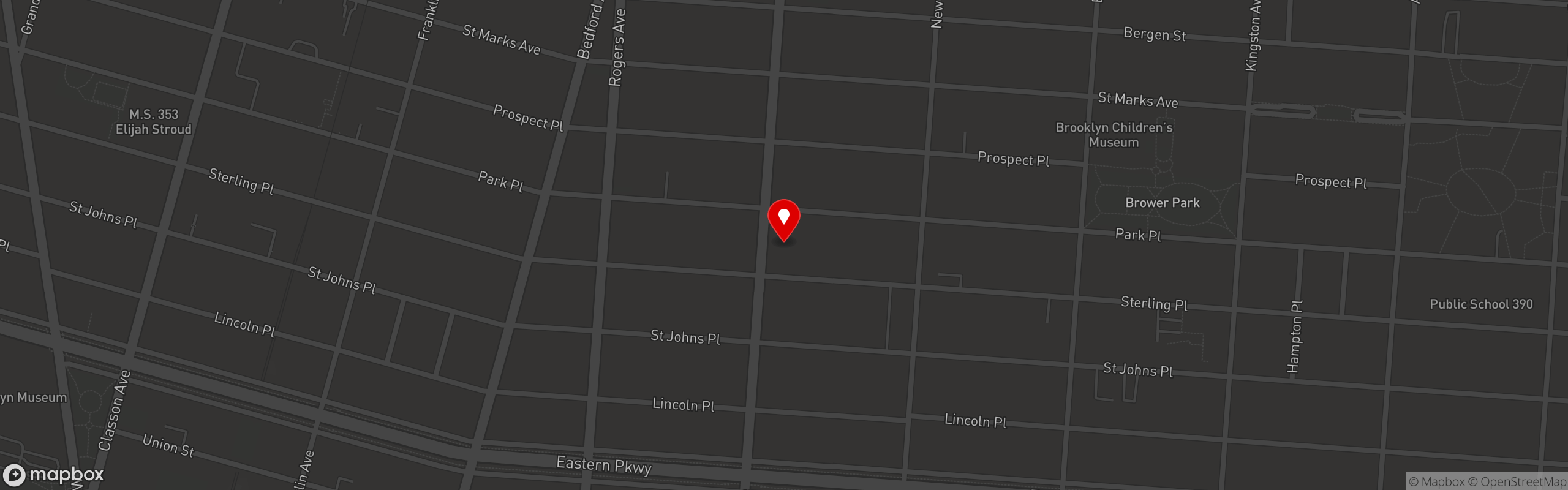 Street map pinning Tacobee's in Brooklyn