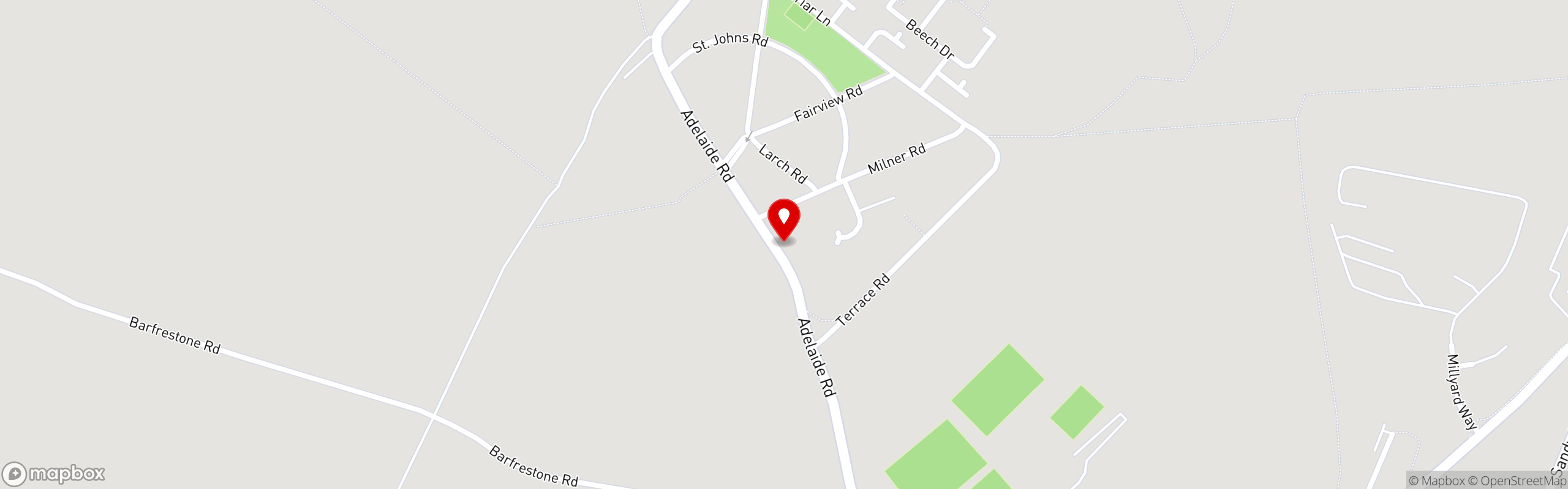 Street map showing the location of Elvington Masala in Elvington Masala