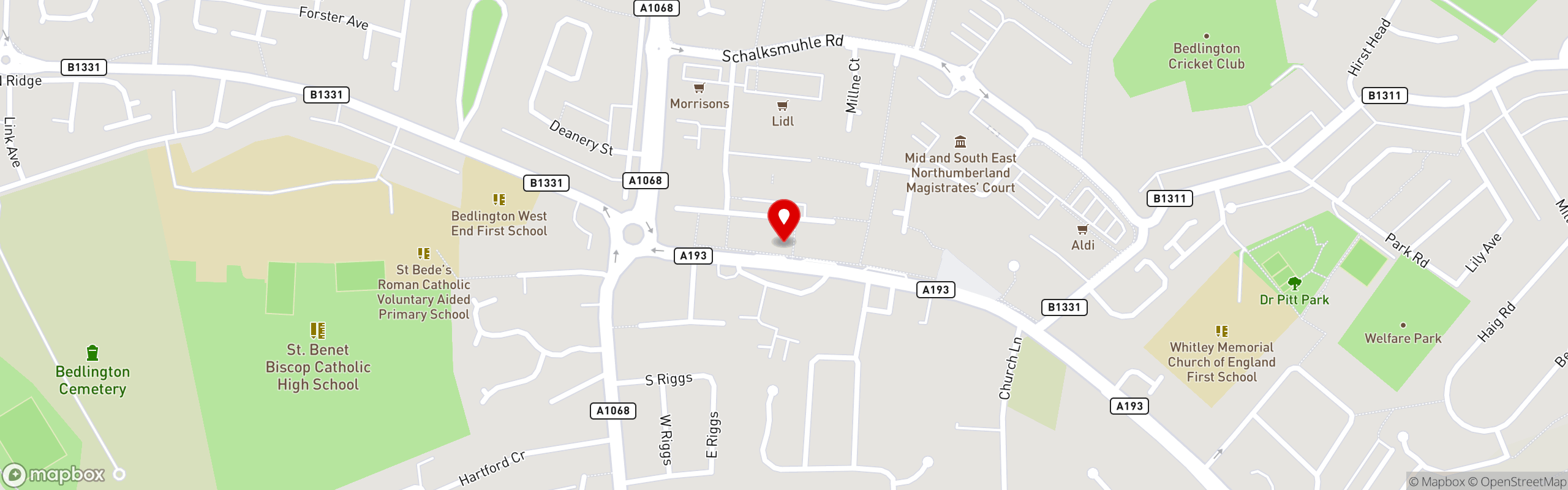 Street map showing the location of Pitman Pizza Co in Pitman Pizza Co