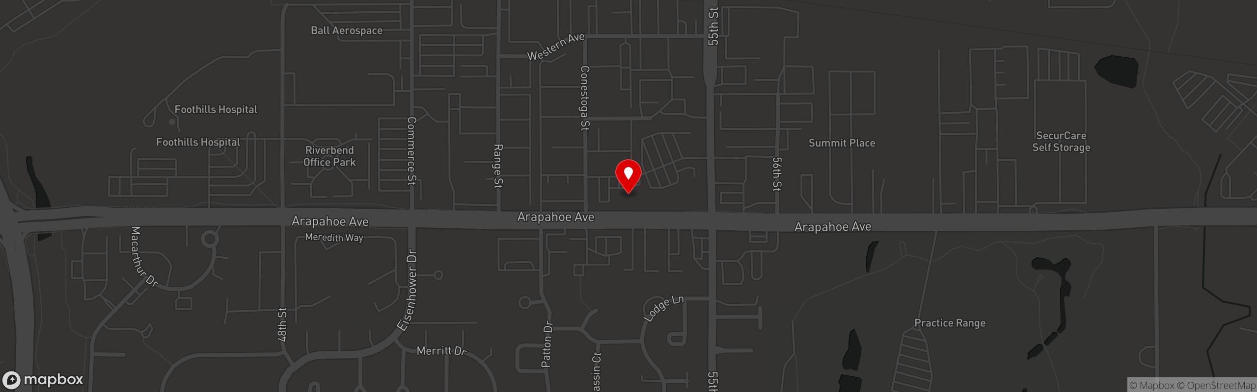 Street map pinning Blackbelly Market & Restaurant in Boulder