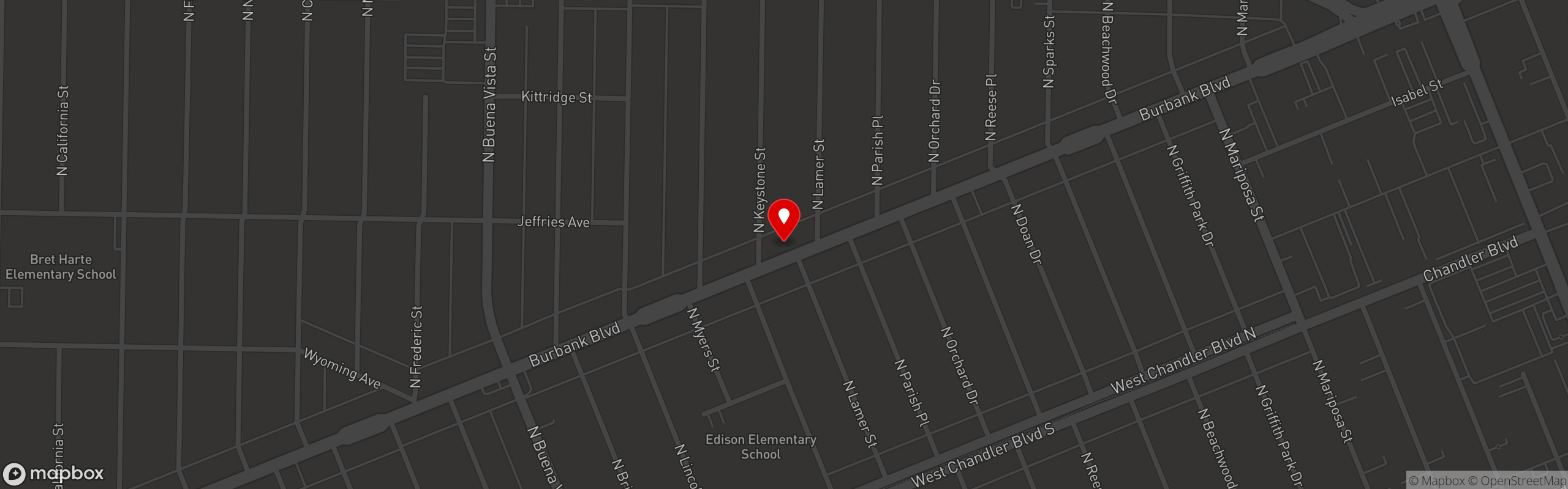 Street map pinning Broken Compass Tiki in Broken Compass Tiki