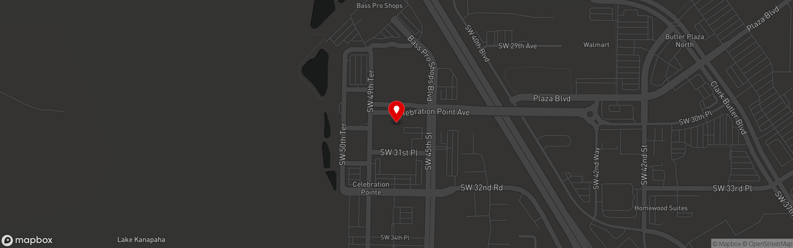 Street map pinning Peach Valley Cafe in Peach Valley Cafe Gainesville