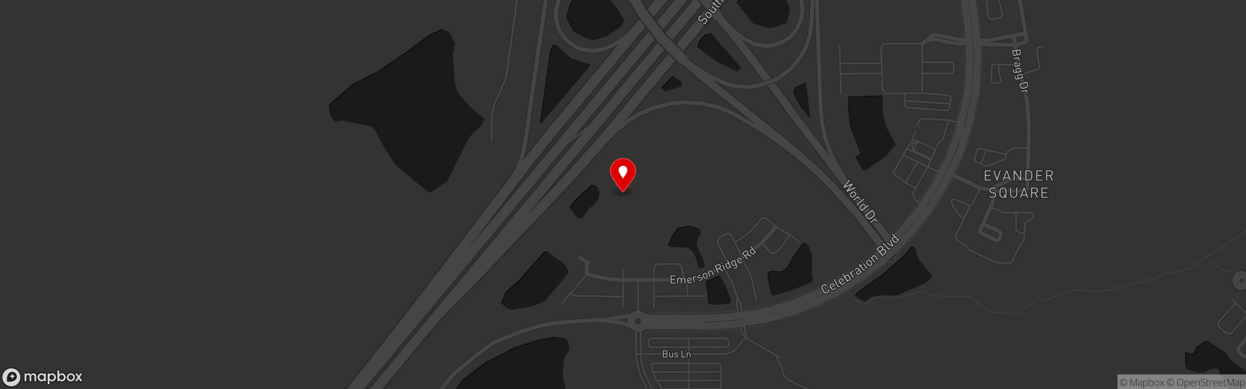 Street map pinning Peach Valley Cafe in Peach Valley Cafe Celebration