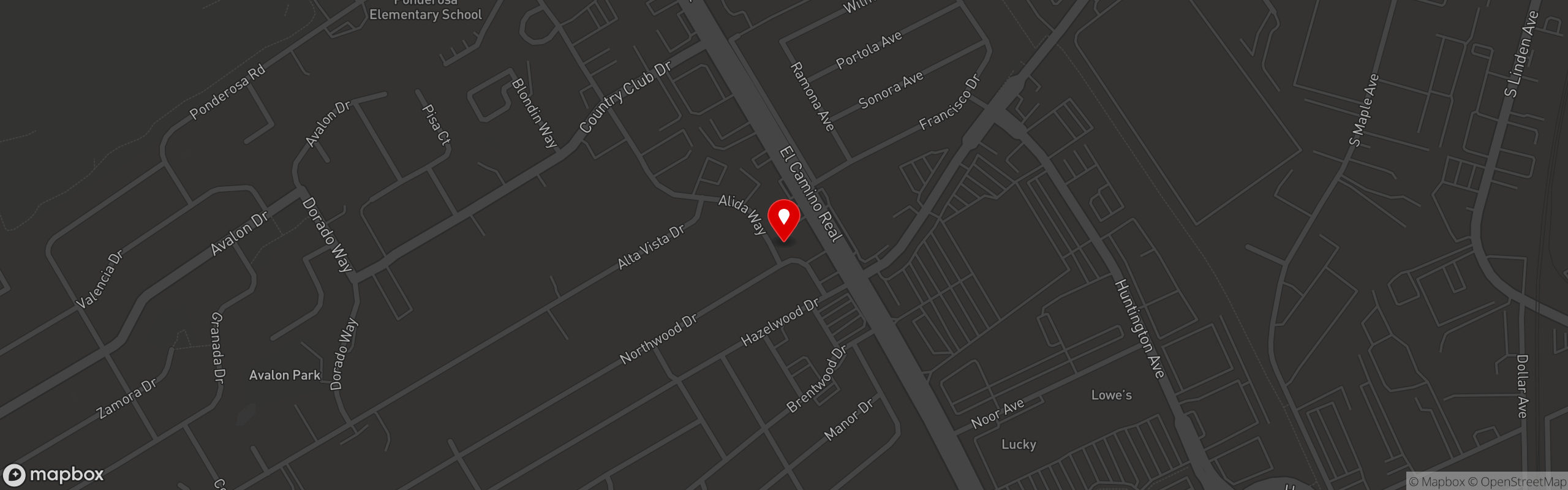 Street map pinning Cocina Milonga - Argentinian Empanadas in South San Francisco