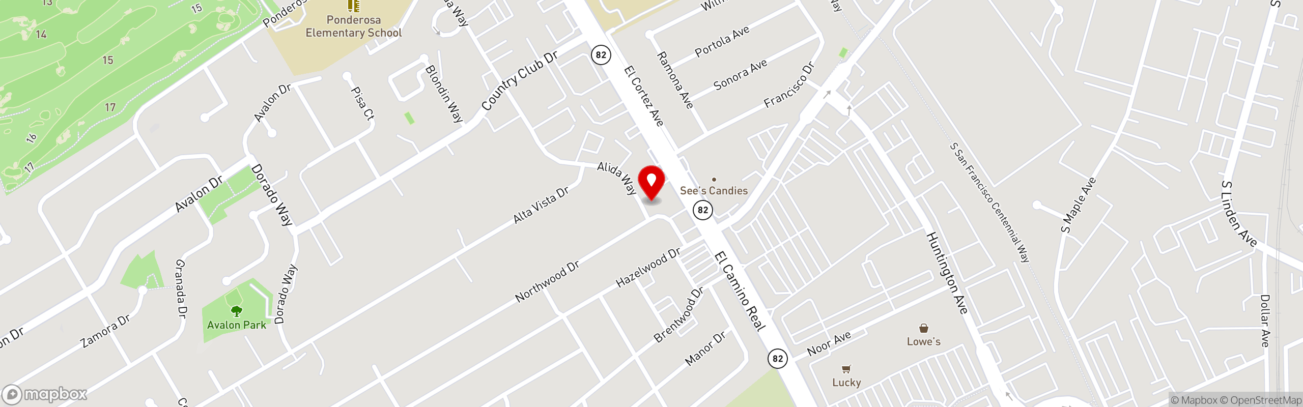 Street map pinning Cocina Milonga - Argentinian Empanadas in South San Francisco