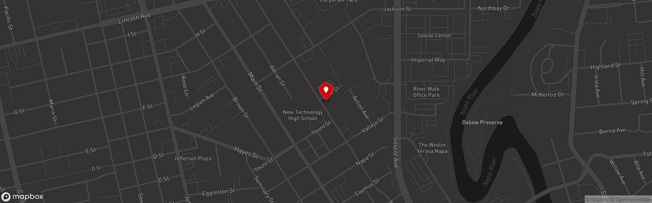 Street map pinning Cocina Milonga - Argentinian Empanadas in Napa