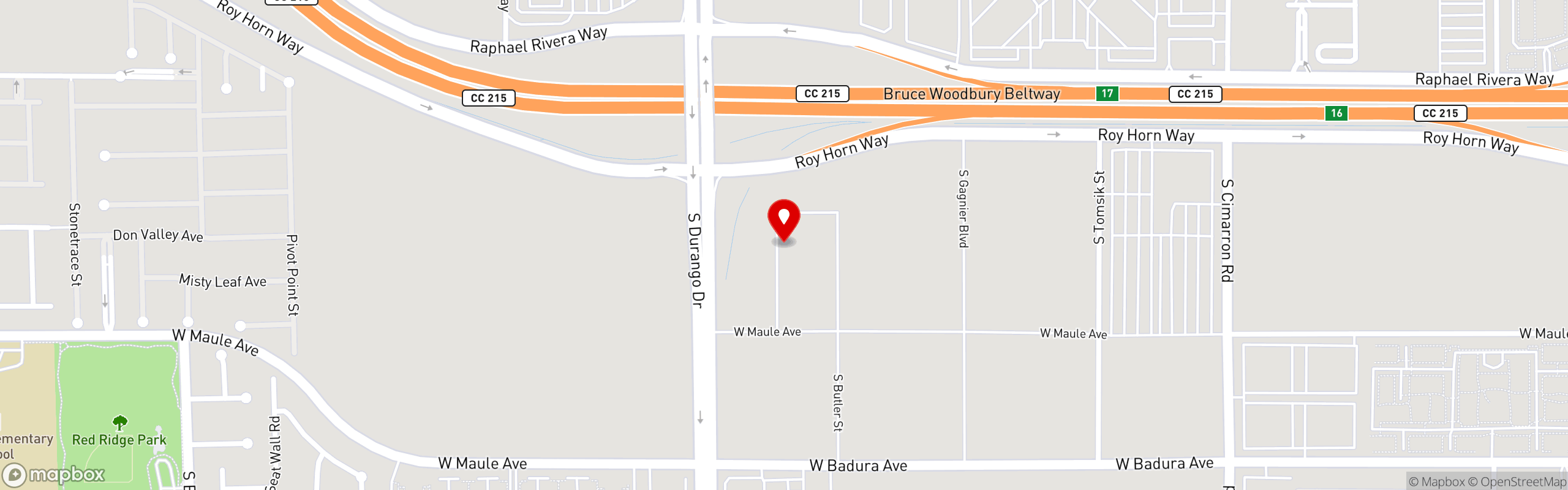 Street map pinning Urth Caffé in Uncommons Las Vegas