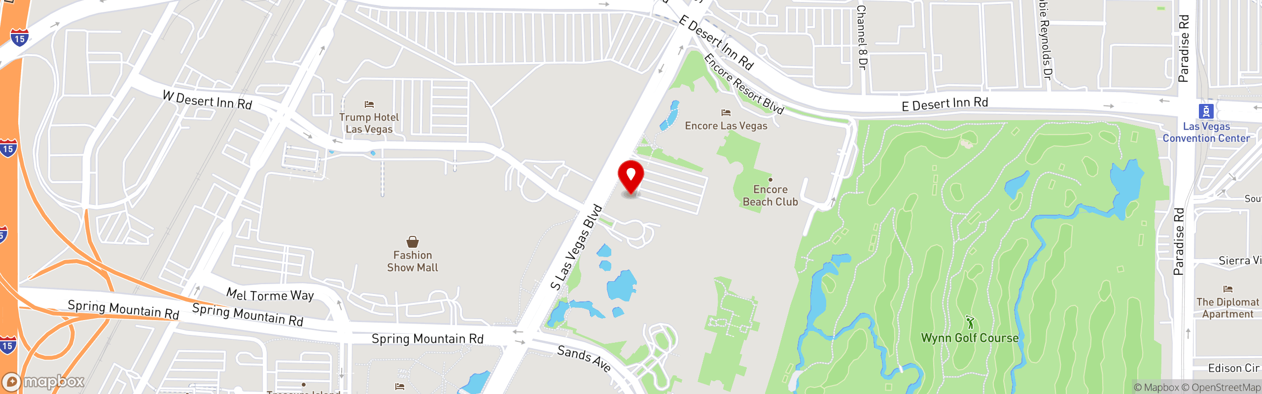 Street map pinning Urth Caffé in Wynn Las Vegas