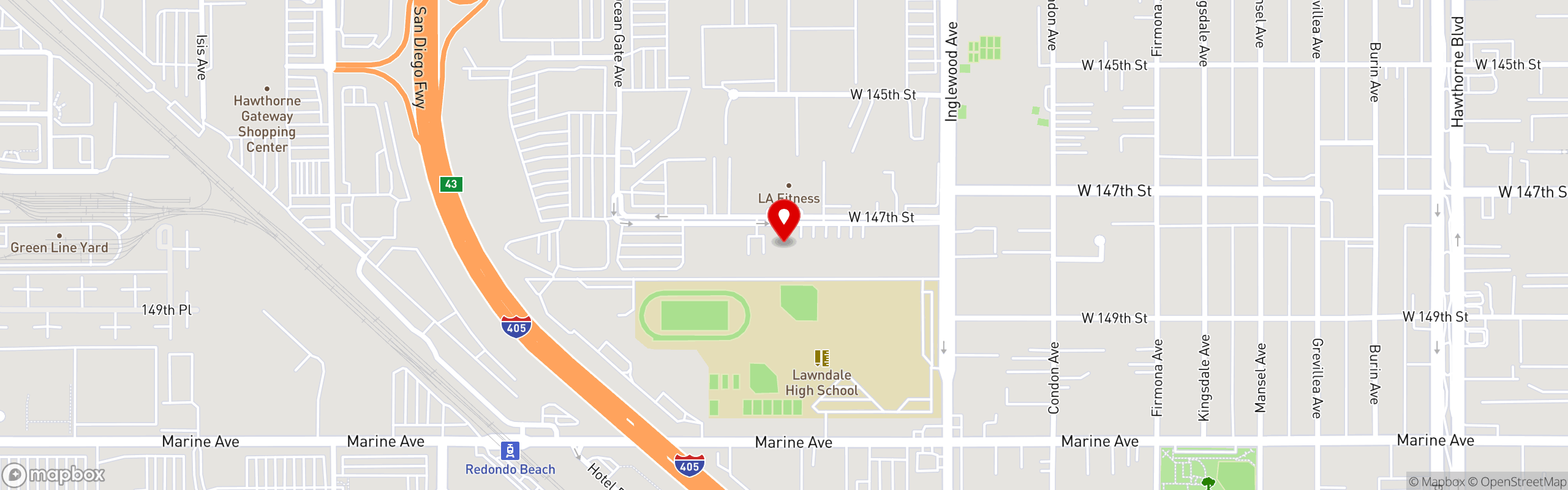 Street map pinning Urth Caffé in South Bay