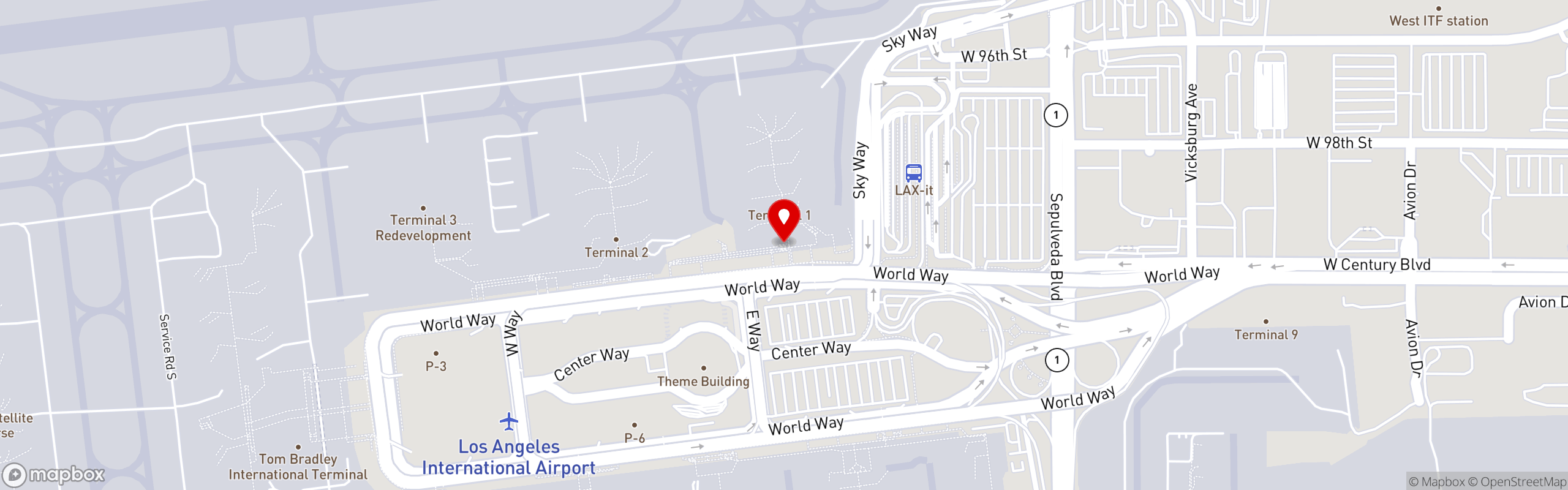 Street map pinning Urth Caffé in LAX