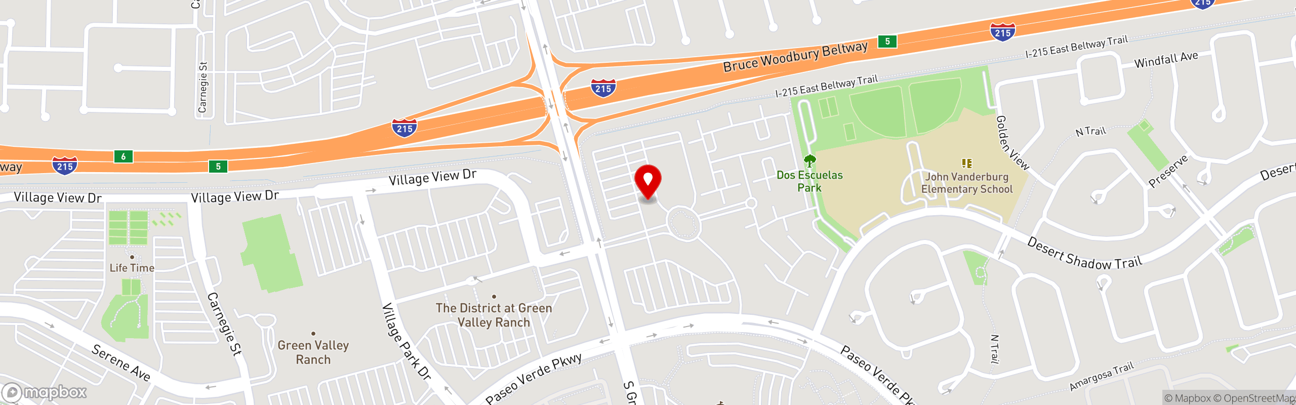 Street map pinning Urth Caffé in Green Valley Henderson