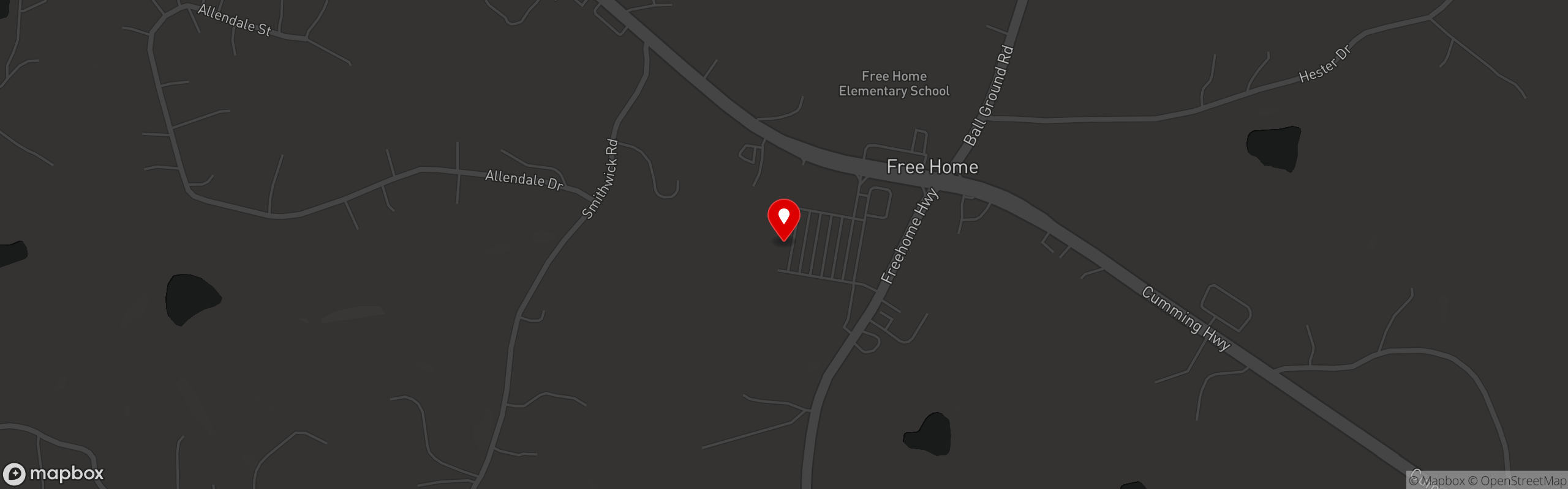 Street map pinning Hilltop Pizza in Hilltop Pizza - Canton