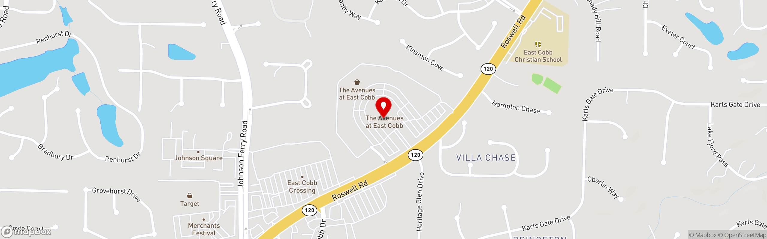 Street map pinning Giulia - The Italian Bakery in Giulia - East Cobb