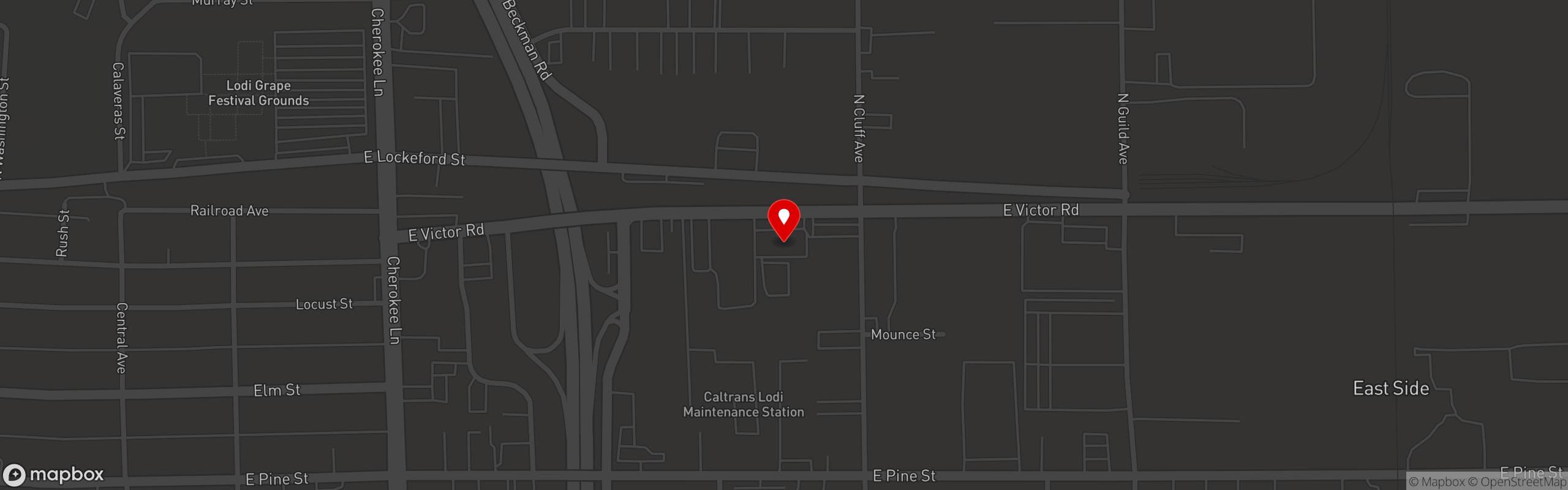 Street map pinning Habanero Hots in Lodi