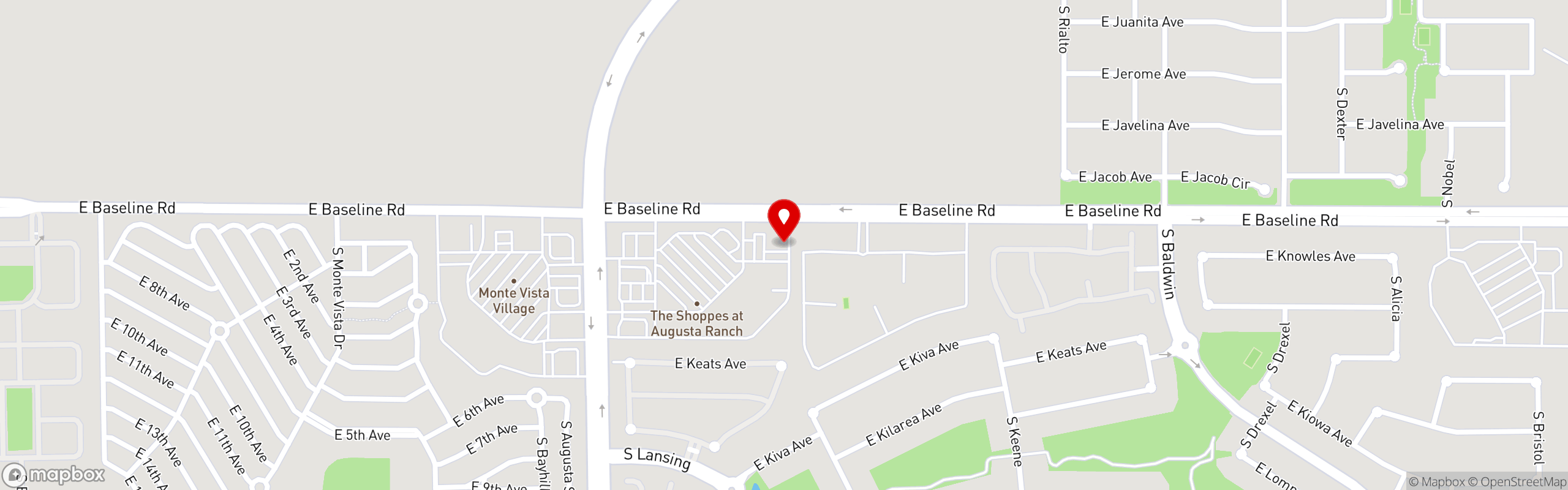 Street map pinning Sol Azteca Mexican Kitchen in Mesa