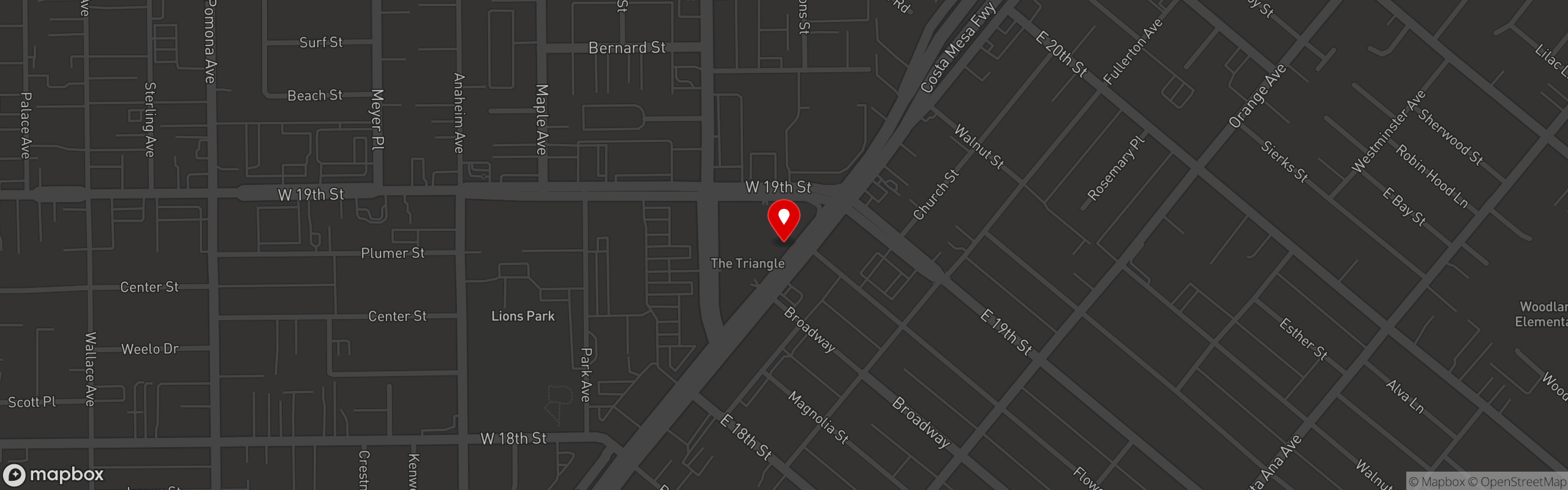 Street map pinning LJ's Lounge in LJ's Lounge
