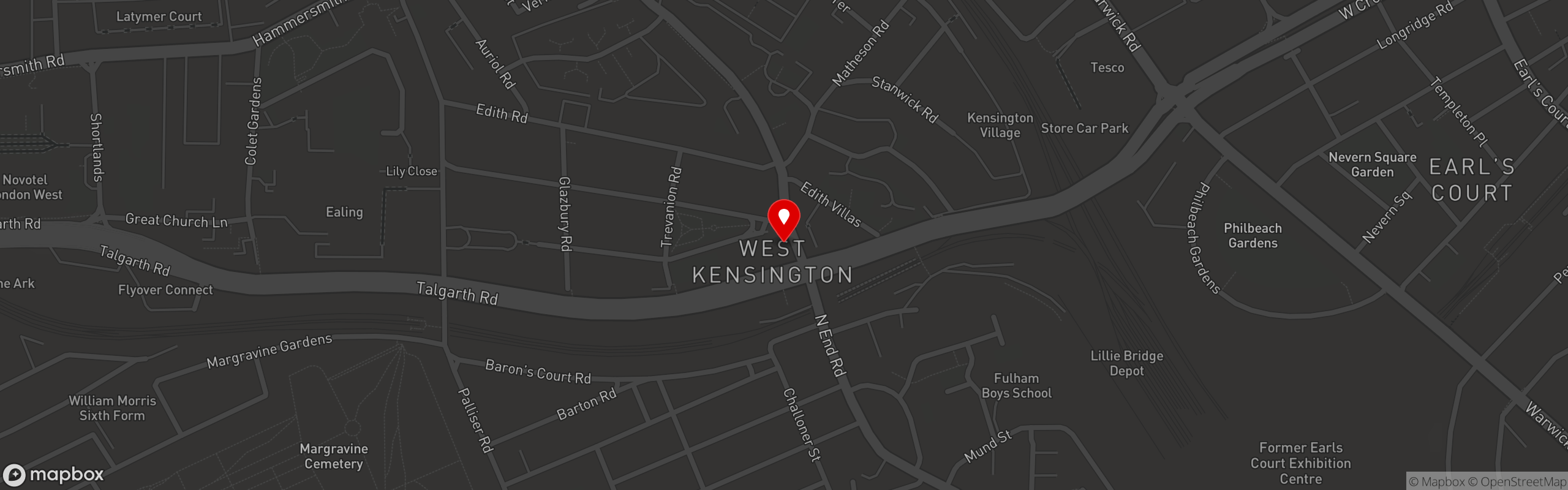 Street map pinning Best Mangal 1996 in Best Mangal 1996 - West Kensington