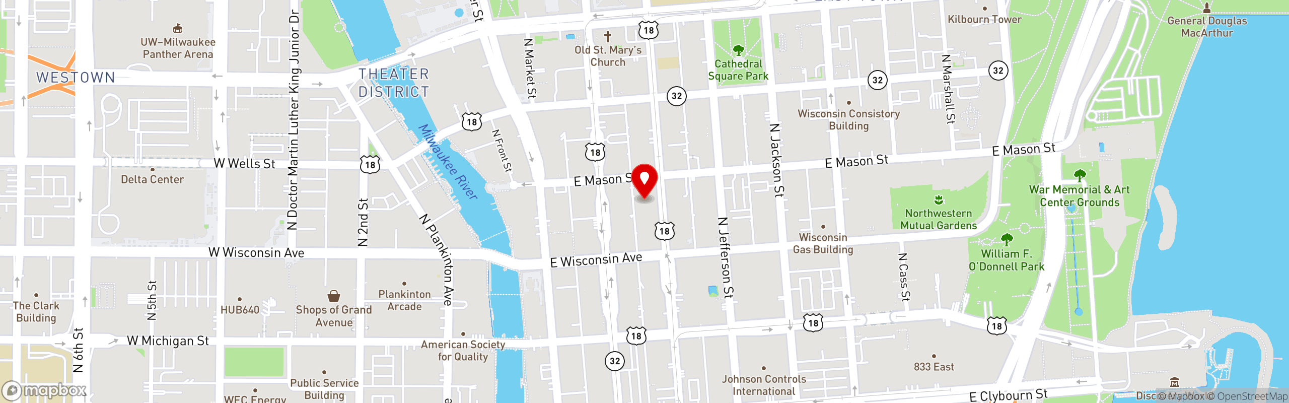 Street map pinning Midnight Cafe in Midnight Cafe