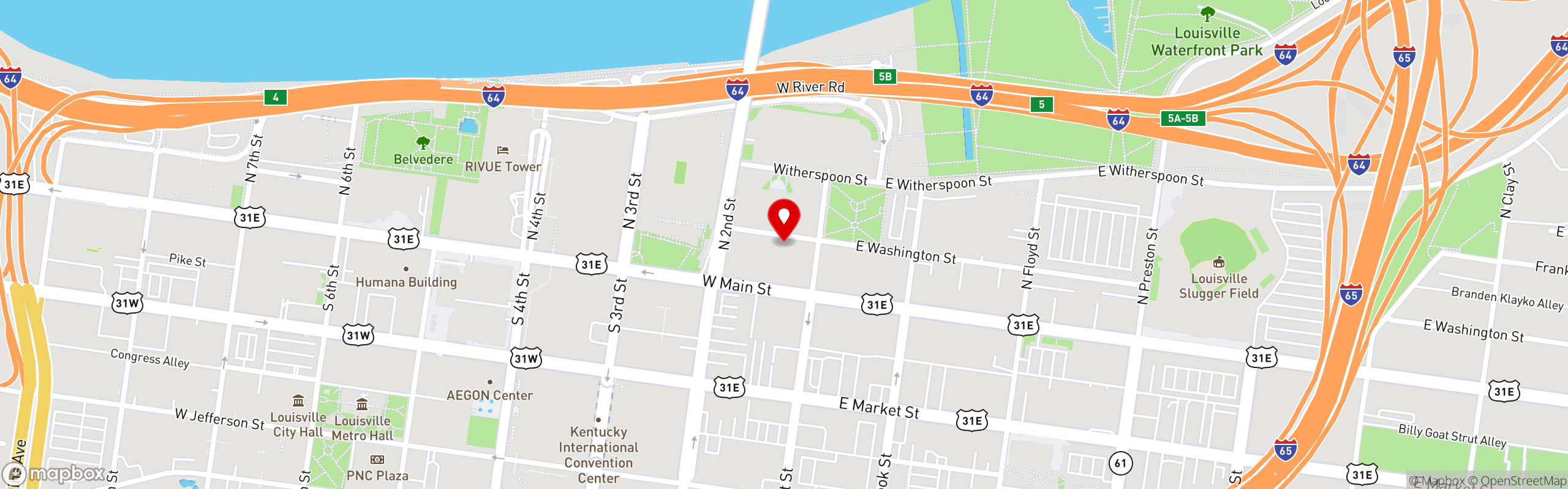 Street map pinning Nic & Norman's in Louisville