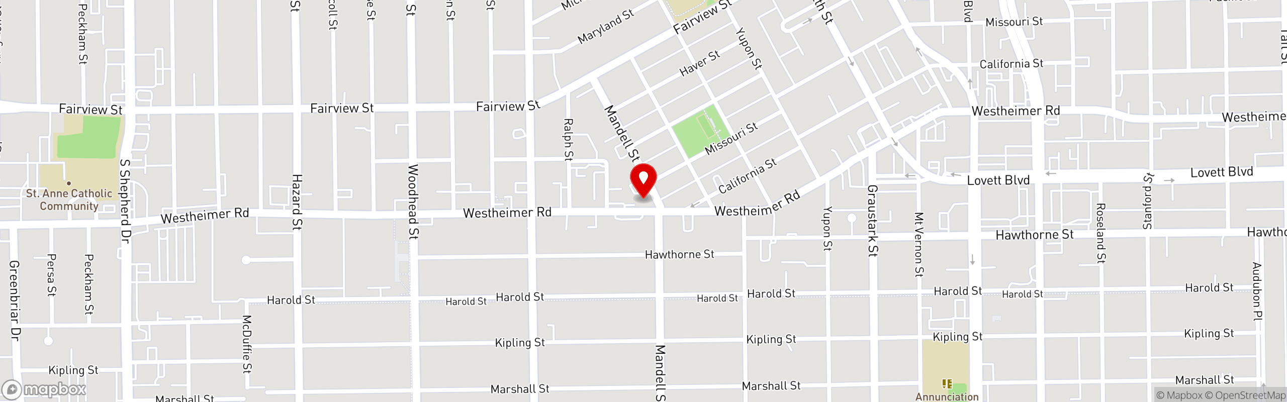 Street map pinning Hugo's in Hugo's