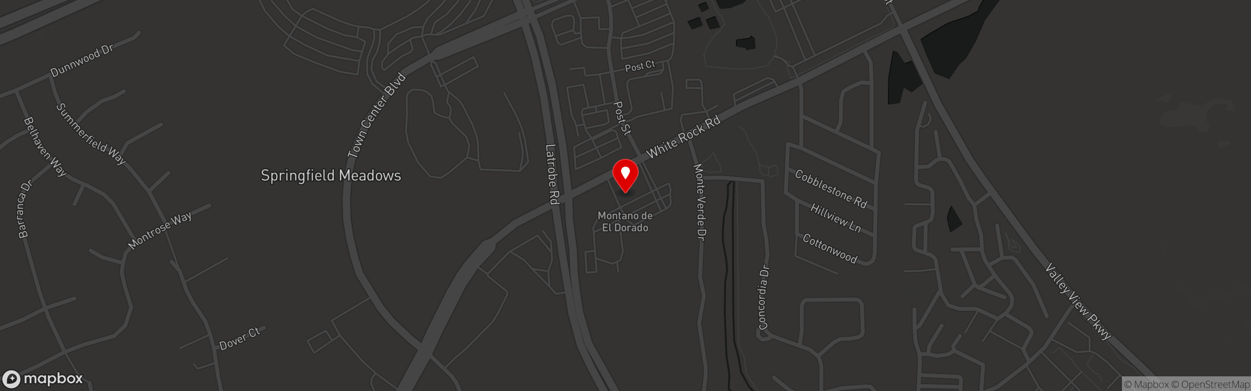 Street map pinning 36 Handles Public House in El Dorado Hills