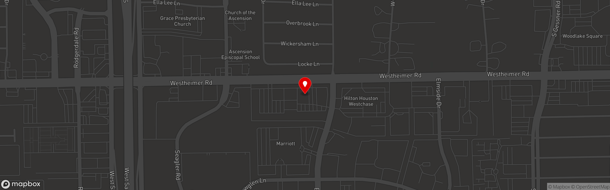 Street map pinning Pacha Nikkei in Houston