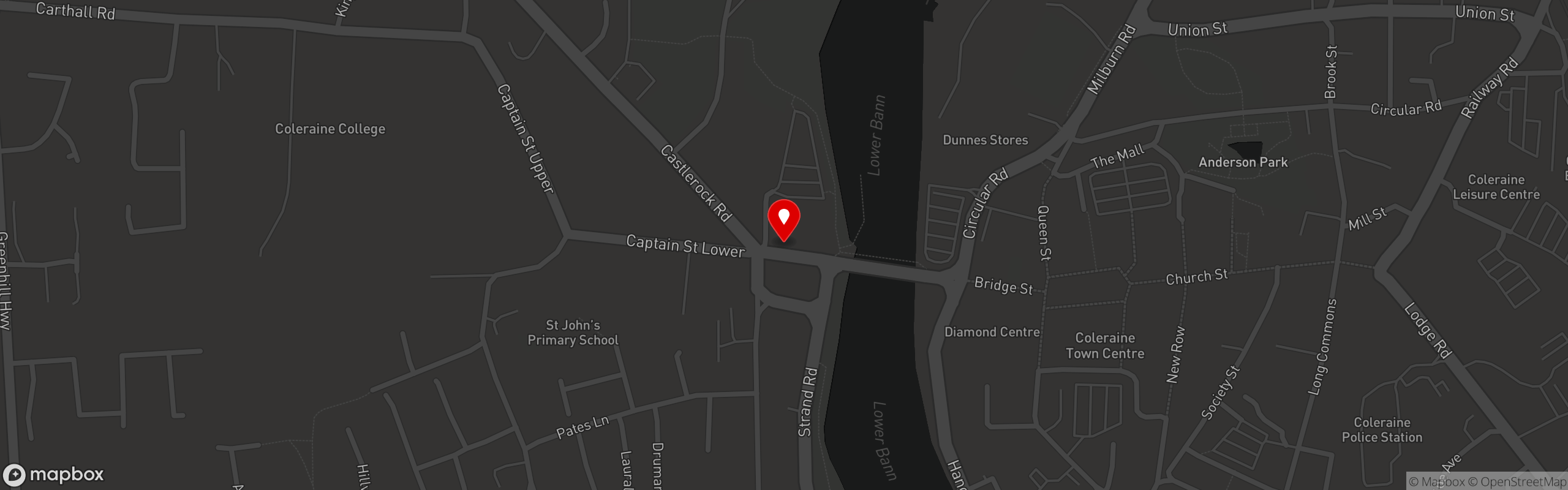 Street map showing the location of Fyred Pizza in Fyred Pizza