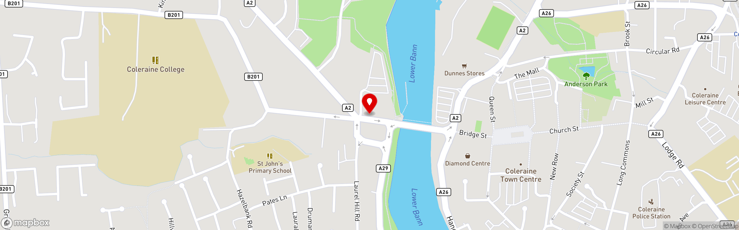 Street map showing the location of Fyred Pizza in Fyred Pizza