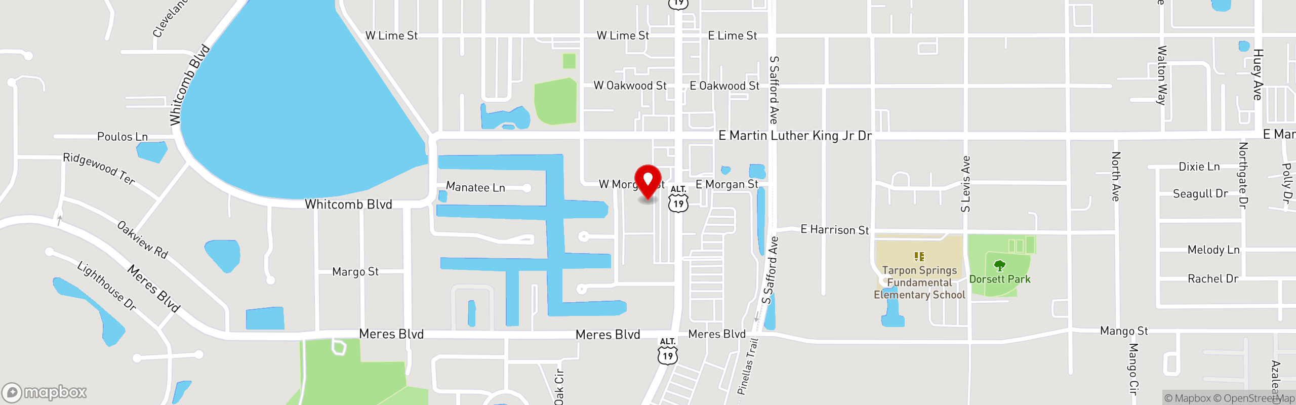 Street map pinning Larry's Grillhouse in Larry's Grillhouse