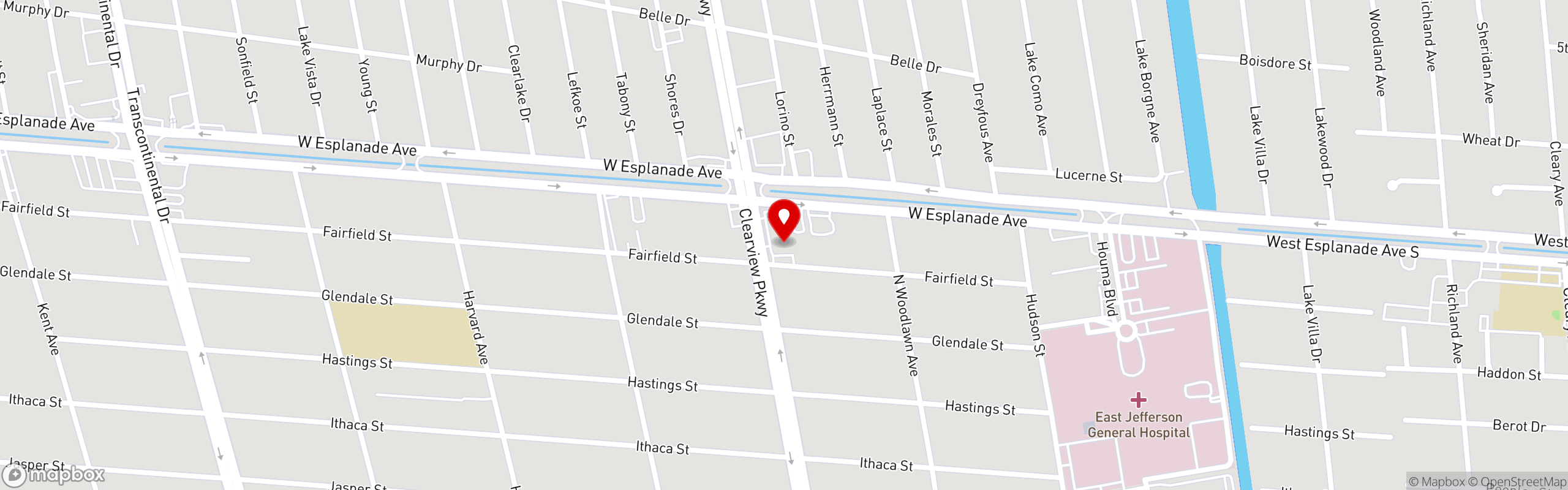Street map pinning Caffe Caffe in Clearview