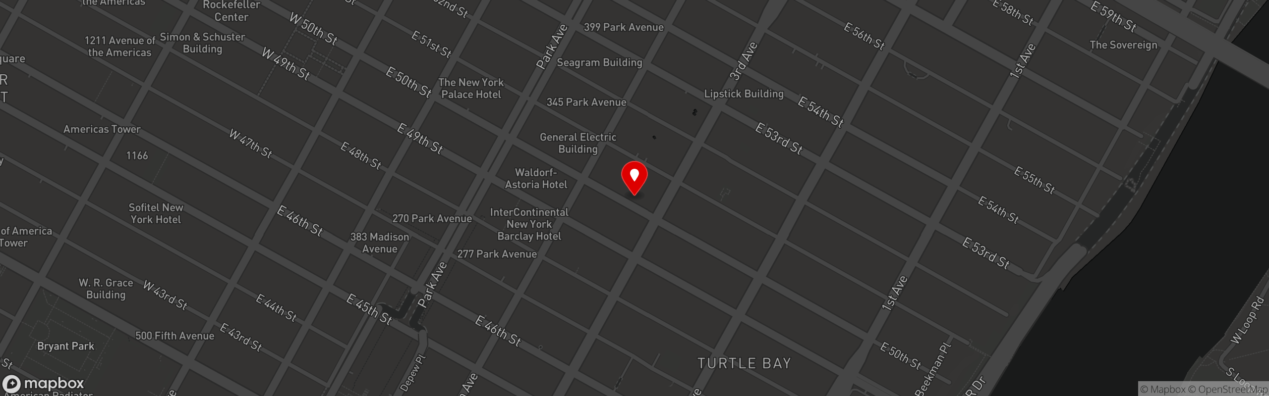 Street map pinning Empire Burger House in Empire Burger House