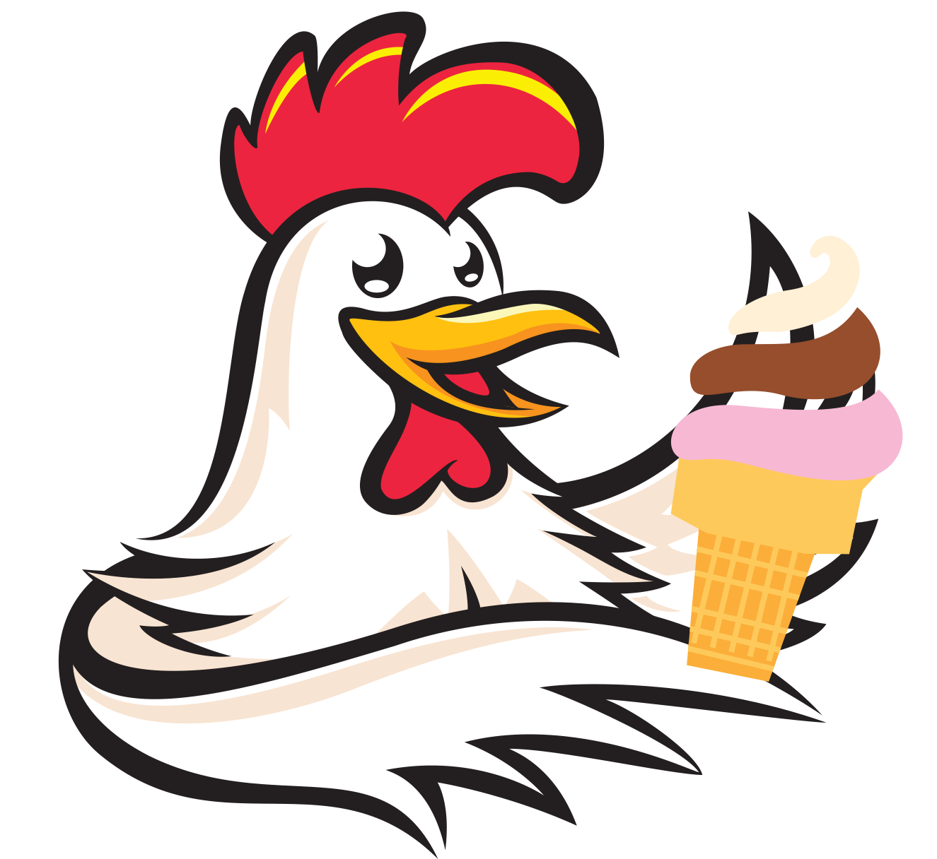 ice cream outline clipart of rooster