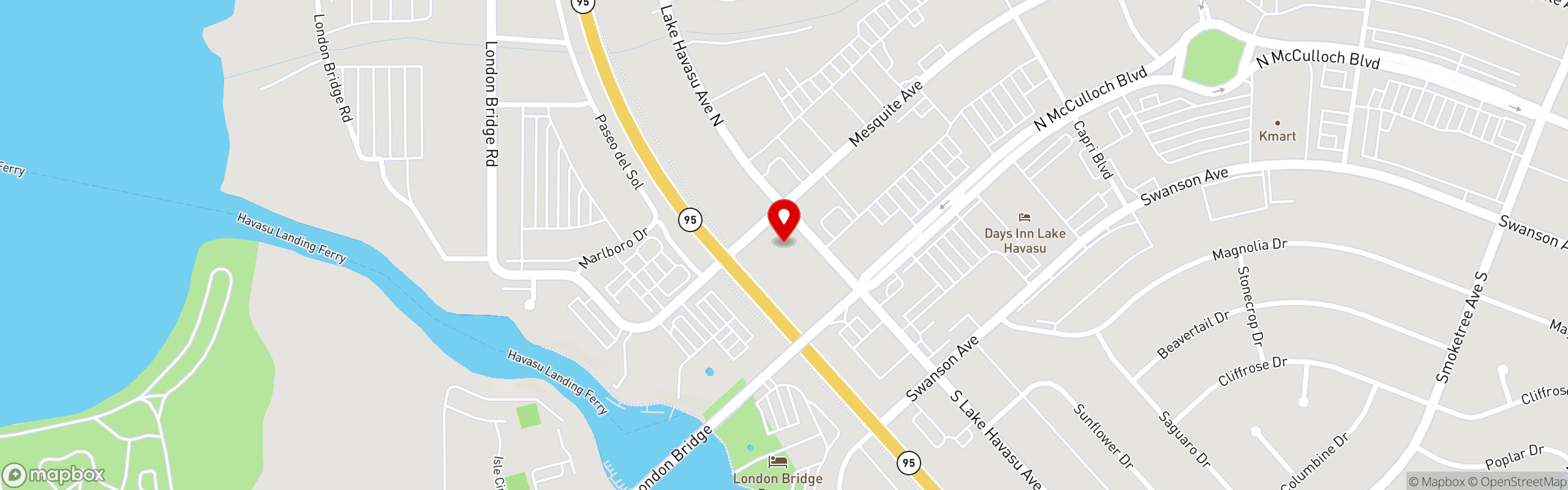 Street map pinning Amigos Birria Tacos in Lake Havasu - AZ