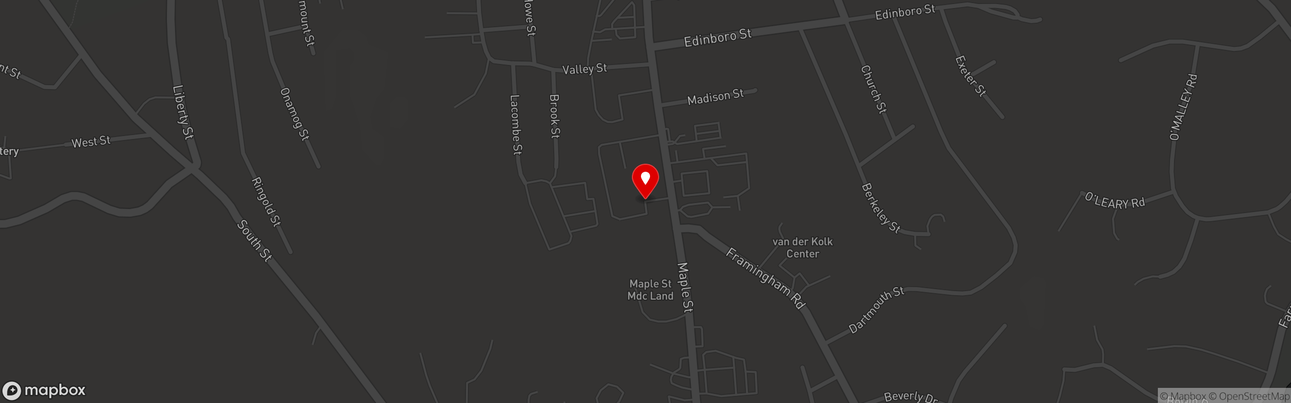 Street map pinning Kennedy's Restaurant in Marlborough