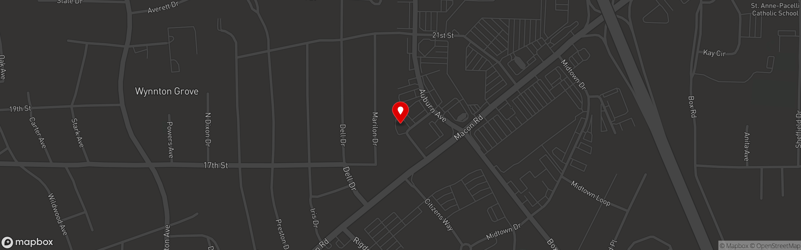 Street map pinning Speakeasy in Columbus