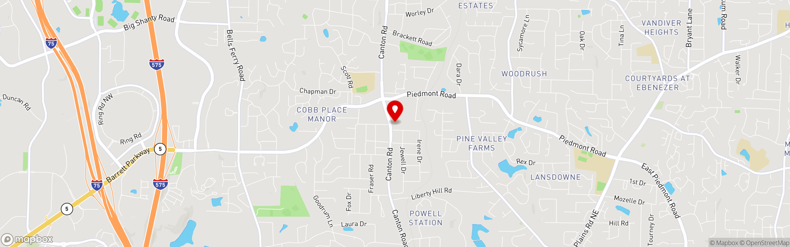 Street map pinning Cherokee Chophouse in Cherokee Chophouse