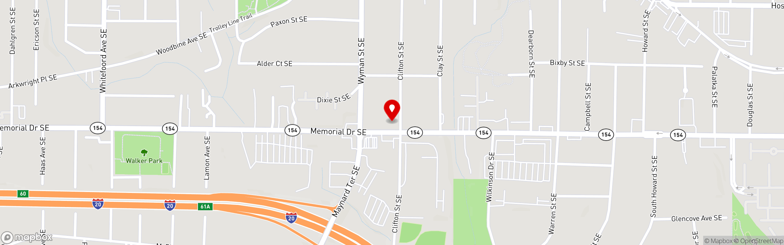 Street map pinning La Calavera in Atlanta, GA
