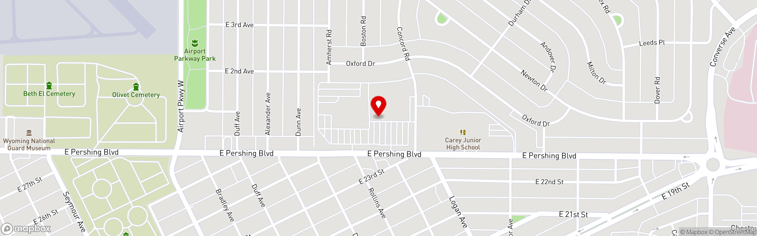 Street map pinning The Office Bar & Grill in CHEYENNE
