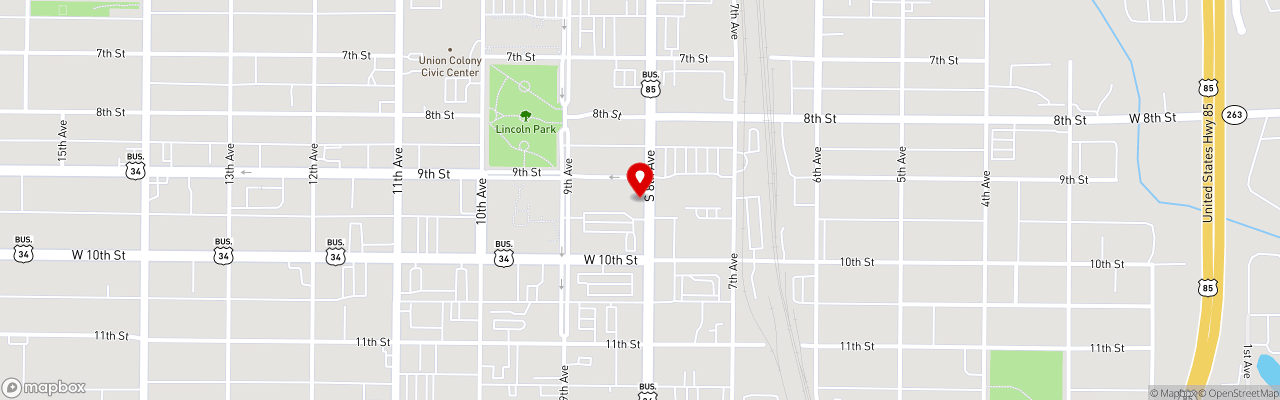 Street map pinning Patrick's Irish Pub in Patrick's Irish Pub