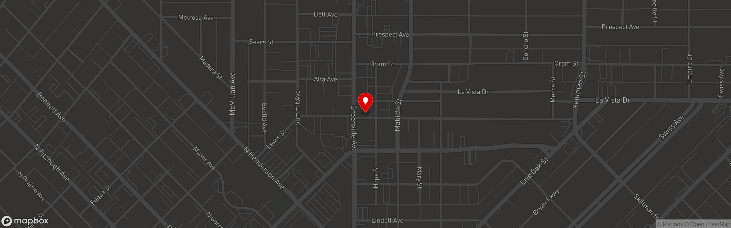 Street map pinning Wabi House in Dallas, TX
