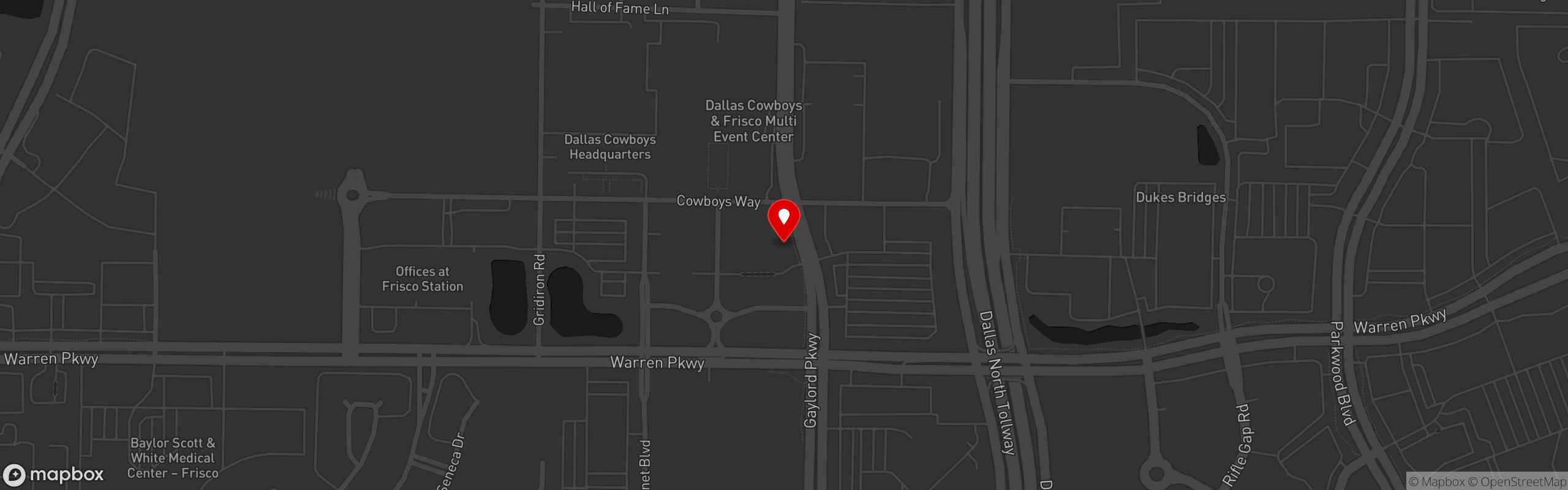 Street map pinning Wabi House in Frisco, TX