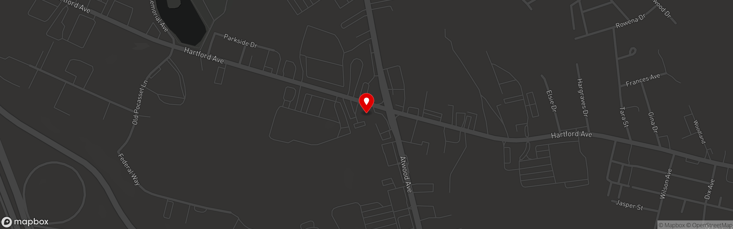 Street map pinning The Ave Bar and Grill in Johnston