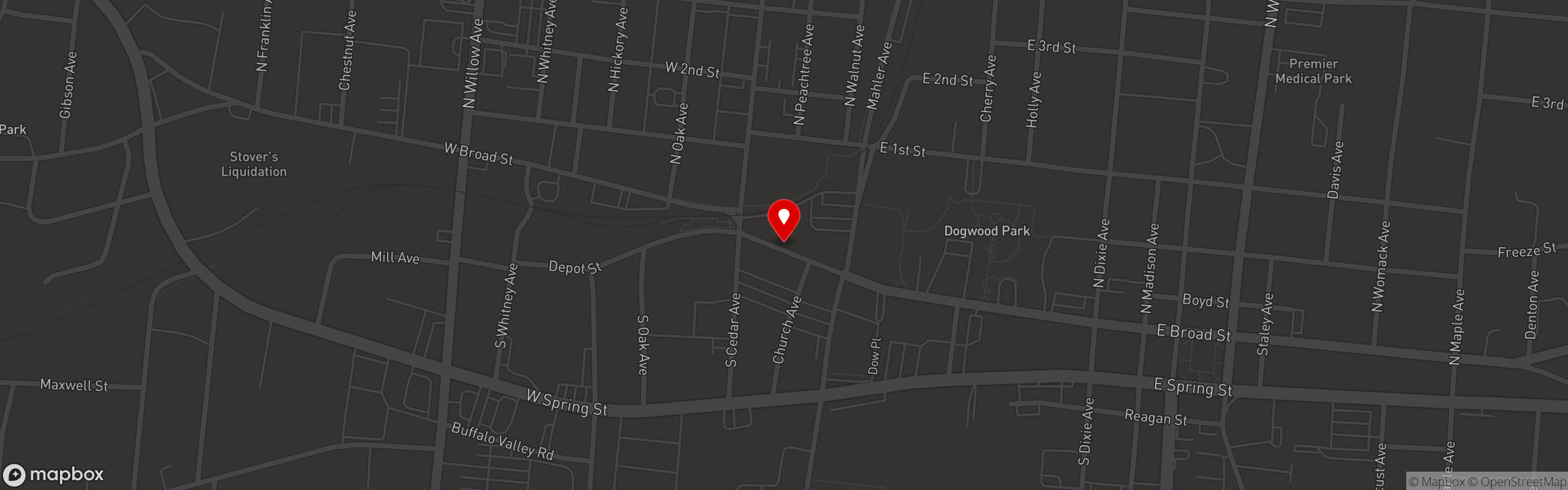 Street map pinning Savor Cookeville in Savor Cookeville - TN