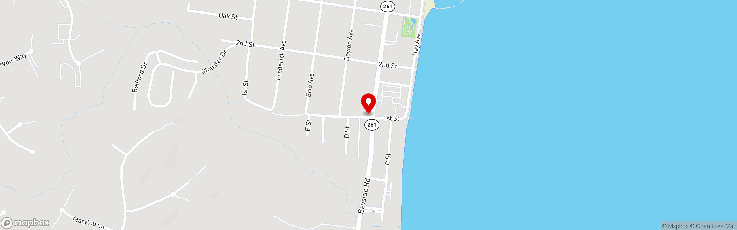 Street map pinning Neptune's Seafood Pub in Neptune's Seafood Pub