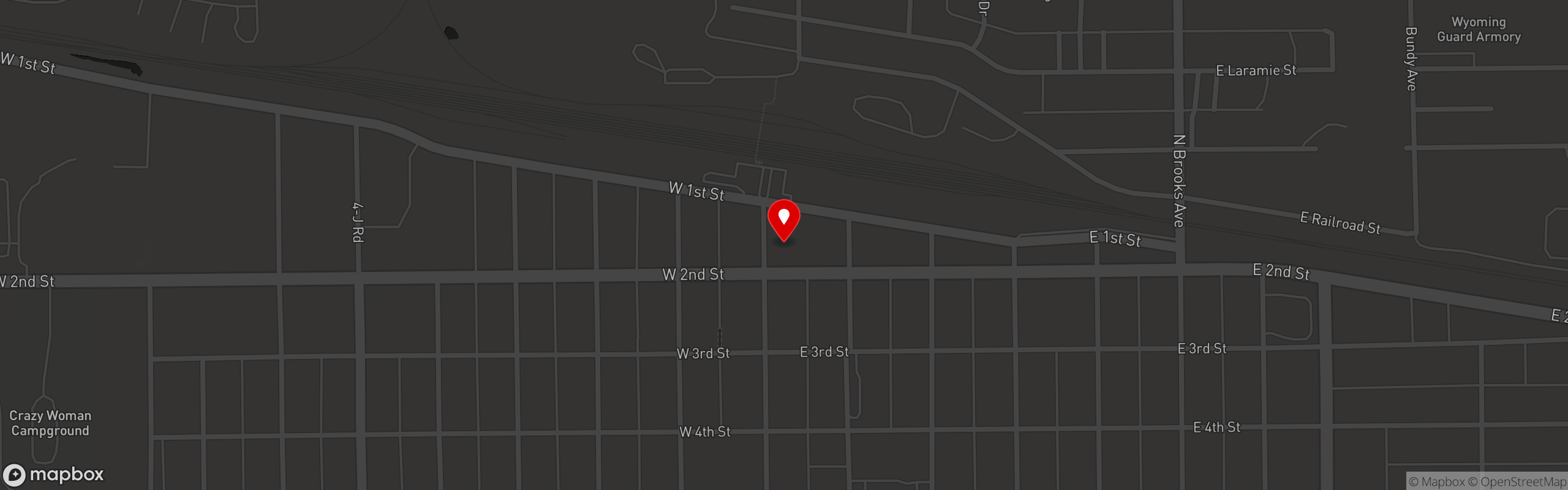 Street map pinning The Railyard in The Railyard - Gillette