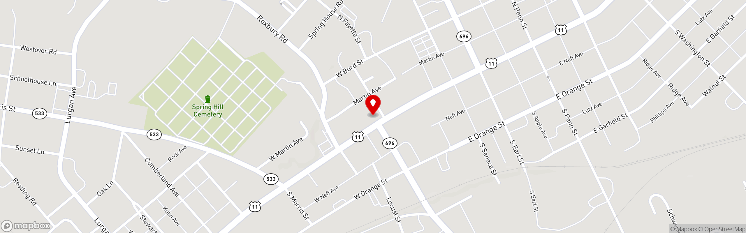 Street map pinning Arooga's in Arooga's | Shippensburg, PA